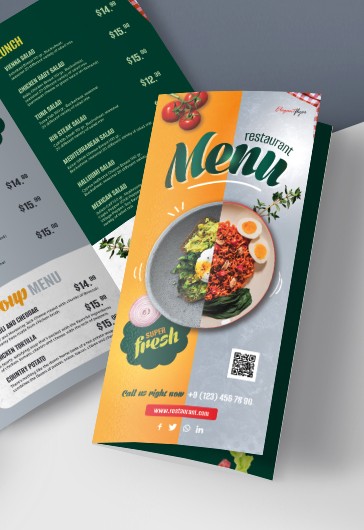 Graceful Food Menu Tri-Fold Brochure